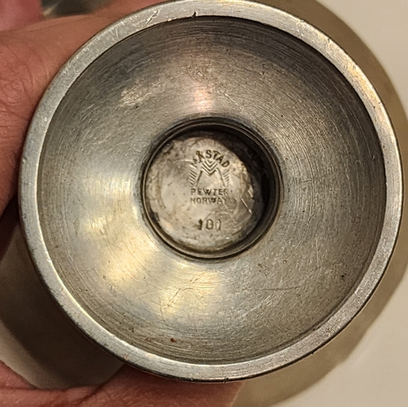 Pair of Pewter Candle holders by Mastad Norway Model 101, Midcentury Ca 1950s - Picture 4 of 6